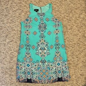 by & by Turquoise Patterned Mini Dress